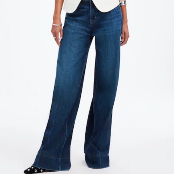 NWT Madewell Superwide-Leg Jeans: Softdrape Denim Edition in Ellsworth Wash 26 - Picture 1 of 10